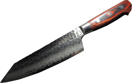 Sakai Takayuki Hammered Damascus VG10 33-Layer Gyuto Knife 160mm