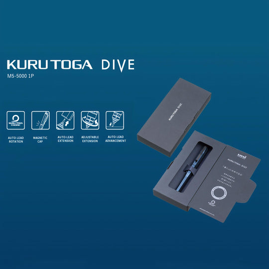 MITSUBISHI PENCIL Pensel tekan kekal tajam Kuru Toga Dive Abyss Blue 0.5mm