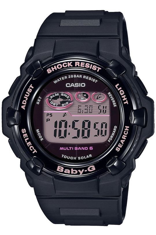 CASIO Baby-G jam tangan wanita solar kawalan radio BGR-3000UCB-1JF Hitam