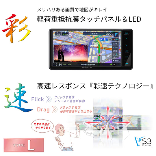 Kenwood car navigation 7-inch wide, HDMI, Hi-Res Audio, gawang Japan MDR-L612W