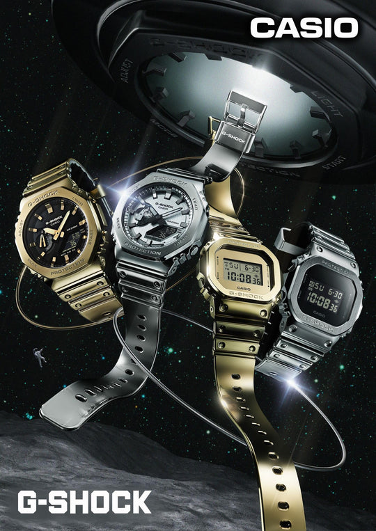 Casio Relógio G-Shock Masculino Série Fine Metallic GM-2100YM-8AJF Prata 200 m