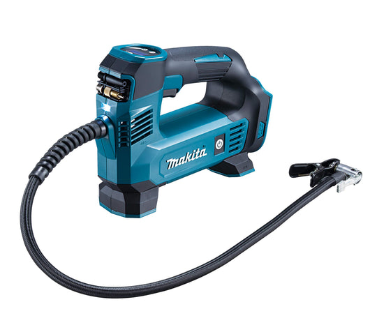 Makita MP180DZ 18V Cordless Air Inflator Portable Tire Pump with Multi Valve Adapters Blue Tool Only