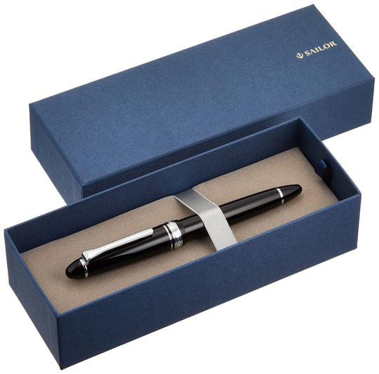 Sailor Profit Light Fountain Pen Black Fine Nib Silver Trim 11-1039-220