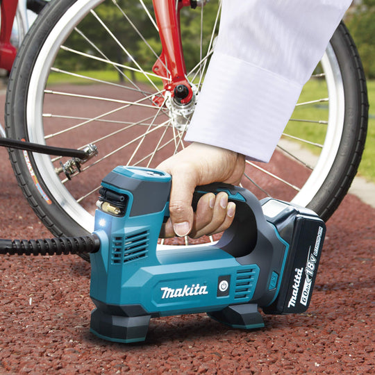 Makita MP180DZ 18V Cordless Air Inflator Portable Tire Pump with Multi Valve Adapters Blue Tool Only