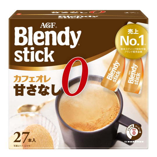 AGF Blendy Stick Coffee Cafe Au Lait No Sugar 27 Sticks