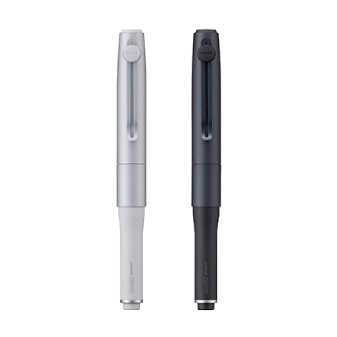 Zento Signature Pen Uni-ball Set - Silver & Metallic Black, Made