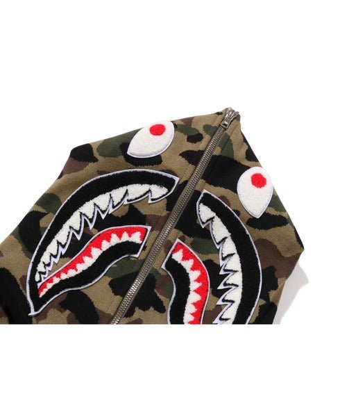 A BATHING APE 1ST CAMO SHARK Relaxed Fit Full Zip Hoodie Green - WAFUU JAPAN