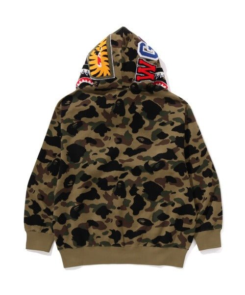 A BATHING APE 1ST CAMO SHARK Relaxed Fit Full Zip Hoodie Green - WAFUU JAPAN