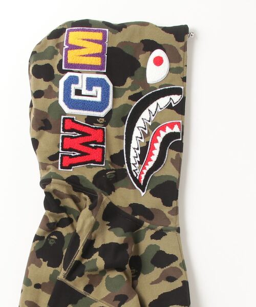 A BATHING APE 1ST CAMO SHARK Relaxed Fit Full Zip Hoodie Green - WAFUU JAPAN