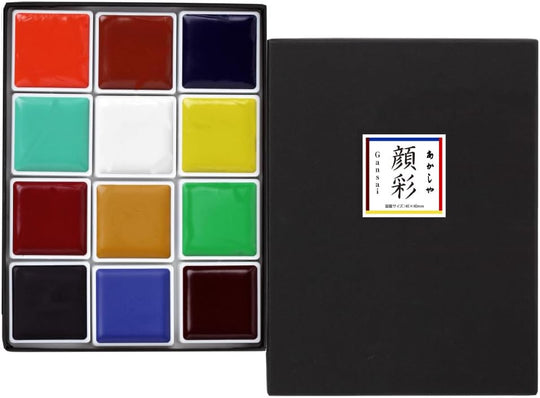 Akashiya Gansai Paint Set 12 Colors AP150 - 12V - WAFUU JAPAN