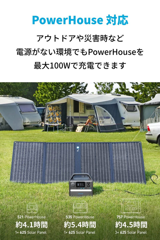 Anker 625 Solar Panel (100W) High-efficiency solar panel with foldable USB port - WAFUU JAPAN