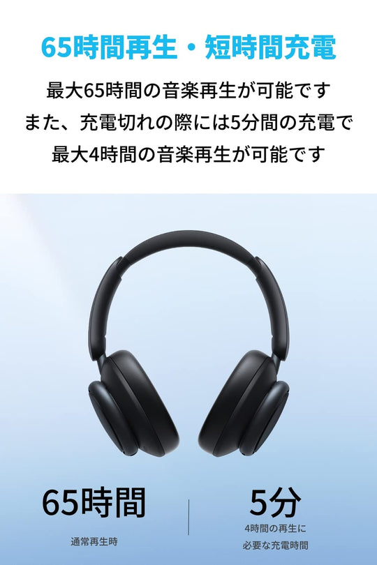 Anker Soundcore Space Q45 Bluetooth Wireless Headphones 65H Playtime ANC Black LDAC Hi Res Audio - WAFUU JAPAN