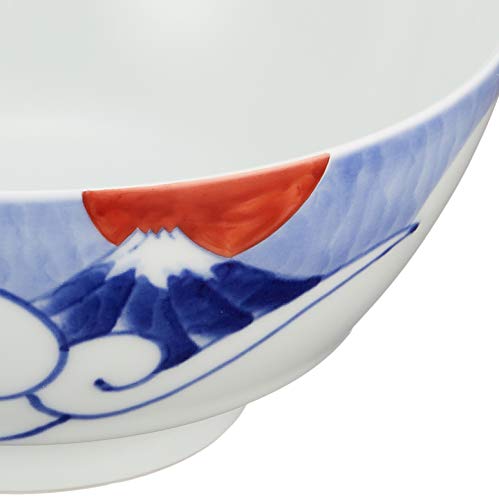 Arita Denpei Kiln Made in Japan Ultimate Ramen Bowl Mt Fuji Cloud Design 18cm Microwave Safe Ceramic - WAFUU JAPAN