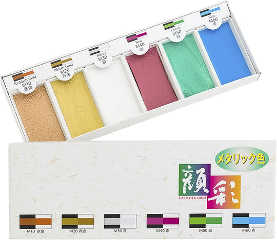 Boku - Undo Gansai Metallic Paint Set 6 Colors 15500 - WAFUU JAPAN