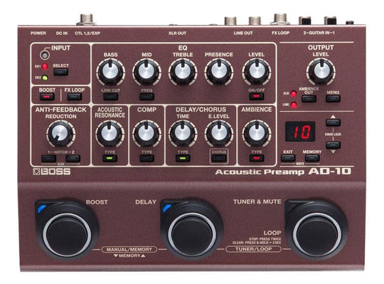 BOSS AD - 10 Professional Acoustic Guitar Preamp Amplifier - WAFUU JAPAN