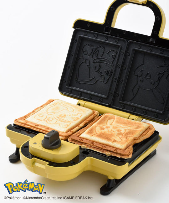 BRUNO Pokémon Hot Sandwich Maker Pikachu Yellow BOE132 - YE ※100V - WAFUU JAPAN