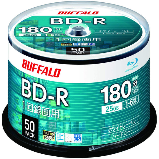 Buffalo BD - R 25GB 50 - Pack 1 - 6x Speed White Label RO - BR25V - 050PW/N - WAFUU JAPAN