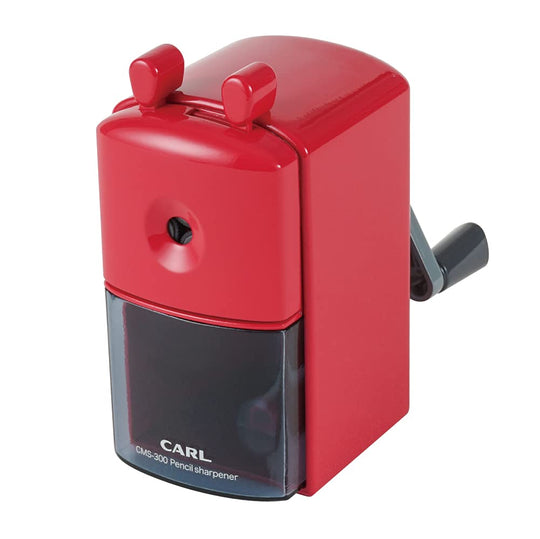 Carl Manual Pencil Sharpener with Jam Removal Function CMS - 300 Red Japan - WAFUU JAPAN