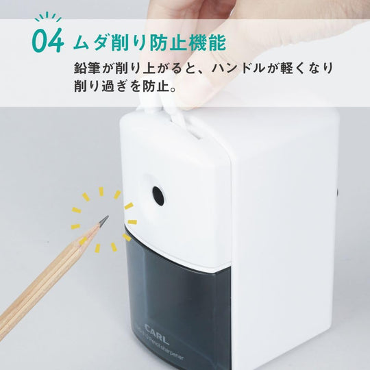 Carl Manual Pencil Sharpener with Jam Removal Function CMS - 310 White Japan - WAFUU JAPAN