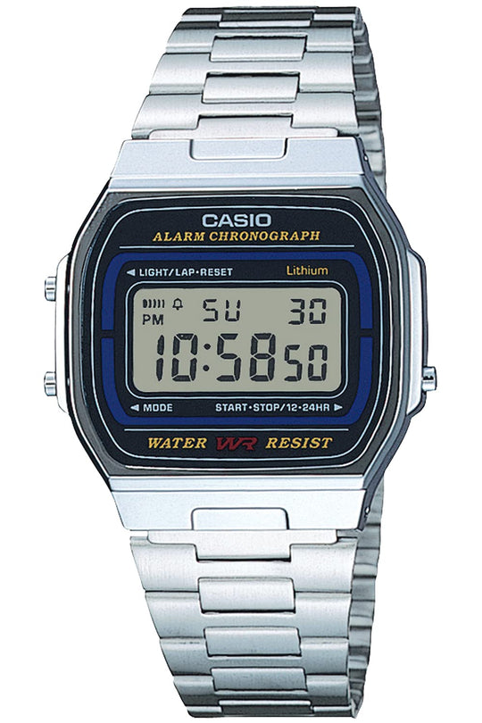 CASIO A164WA - 1QJH Casio Collection Silver Digital Watch - WAFUU JAPAN