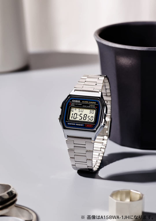 CASIO A164WA - 1QJH Casio Collection Silver Digital Watch - WAFUU JAPAN