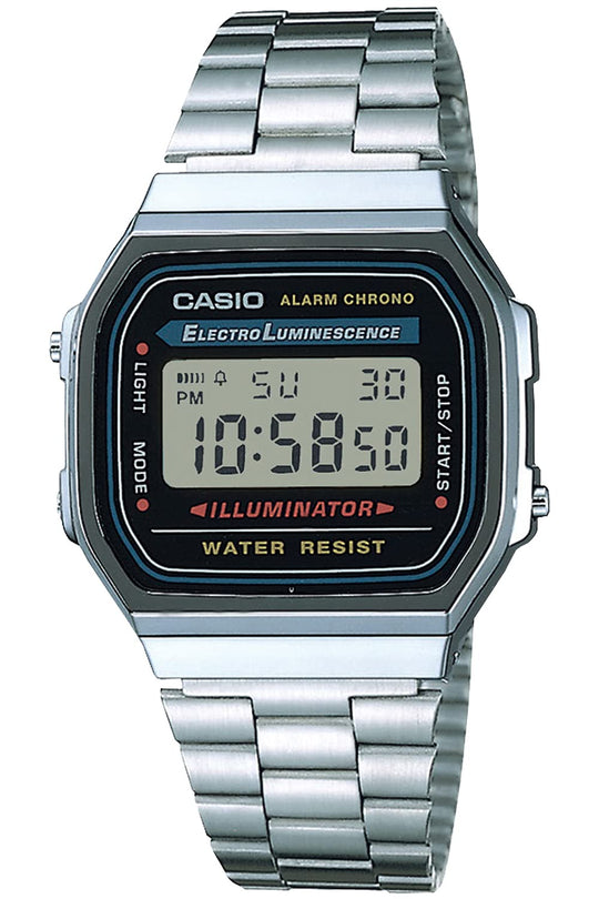 Casio A168WA - 1A2WJR Silver Digital Watch for Men - WAFUU JAPAN