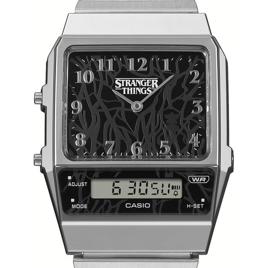 CASIO Classic “Stranger Things” Collaboration AQ - 800EST - 1AJR Black Unisex Watch - WAFUU JAPAN