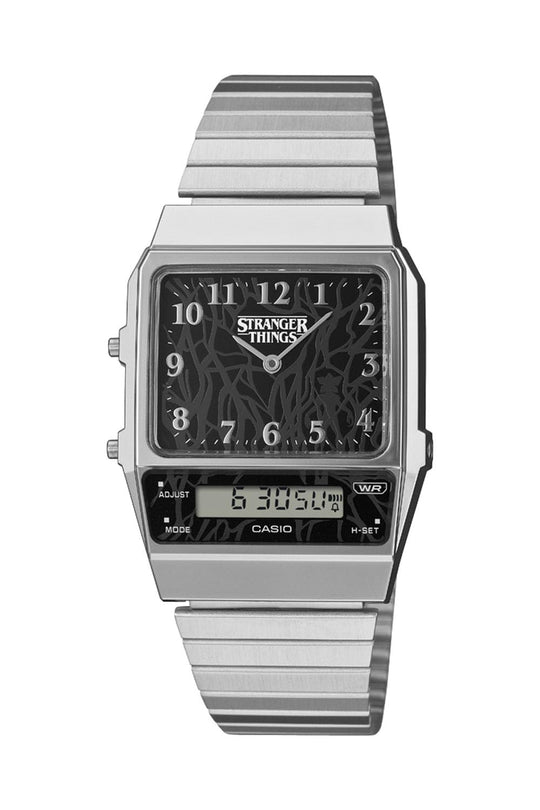 CASIO Classic “Stranger Things” Collaboration AQ - 800EST - 1AJR Black Unisex Watch - WAFUU JAPAN