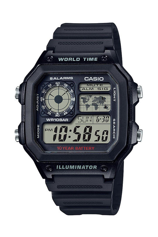 CASIO Collection Digital Watch AE - 1200WH - 1A Made in Japan Mens Black - WAFUU JAPAN