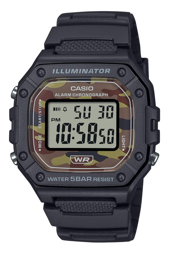 Casio Collection Men's W - 218H - 5BJF Digital Watch Black Camouflage - WAFUU JAPAN