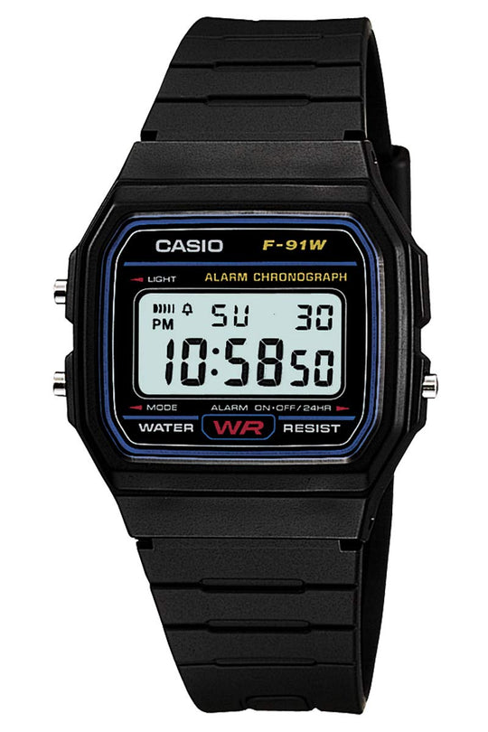 CASIO F - 91W Digital Watch Classic Black Mens Standard Series - WAFUU JAPAN