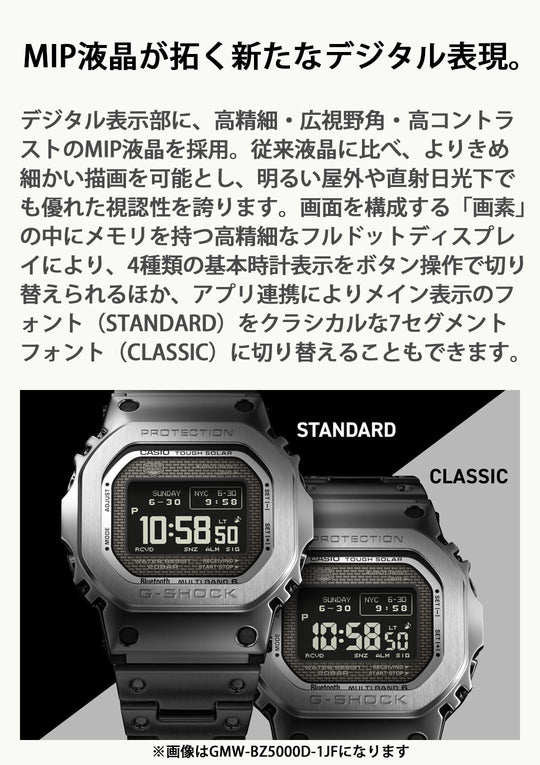 CASIO G - Shock Full Metal Bluetooth Solar Radio MIP LCD Men's Silver Watch - WAFUU JAPAN