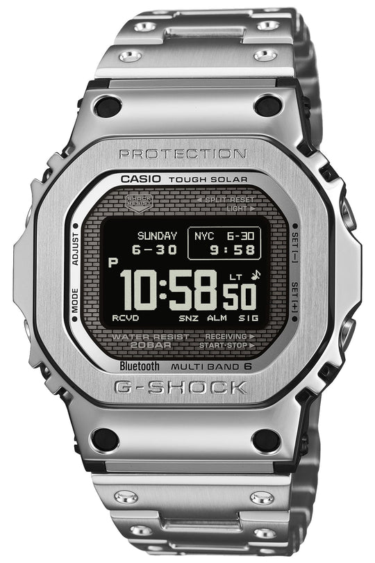 CASIO G - Shock Full Metal Bluetooth Solar Radio MIP LCD Men's Silver Watch - WAFUU JAPAN
