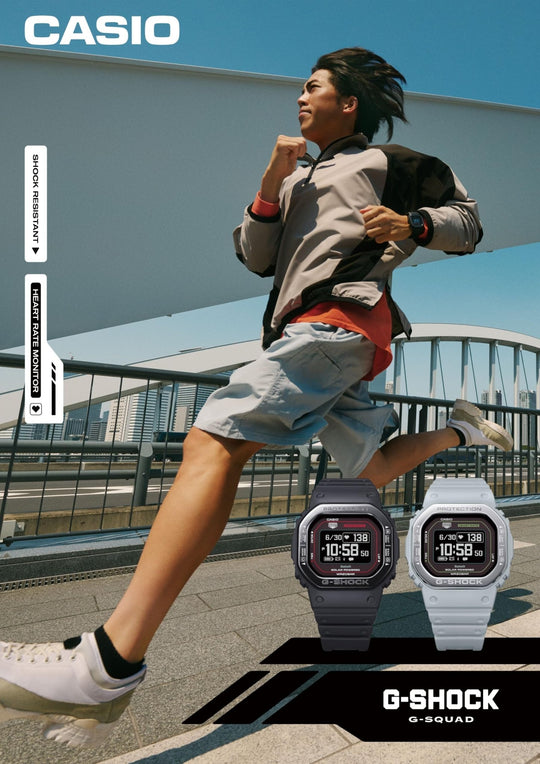 Casio G - Shock G - Squad Heart Rate Bluetooth Watch DW - H5600MB - 8A9JR Gray - WAFUU JAPAN