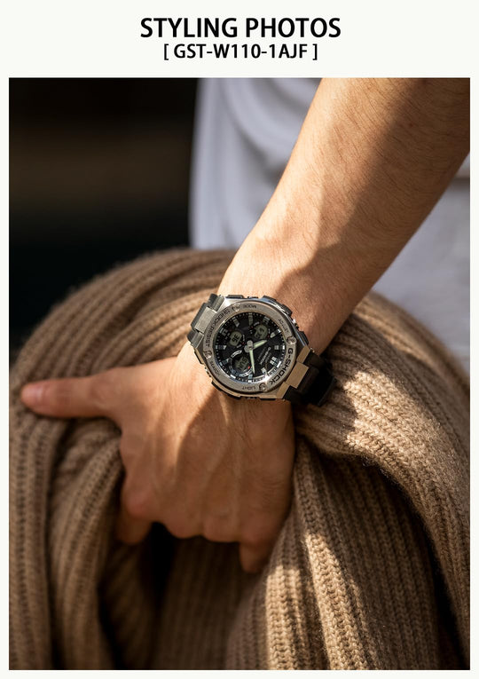 CASIO G - Shock G - STEEL GST - W110D - 1AJF Radio - controlled Solar Silver - WAFUU JAPAN