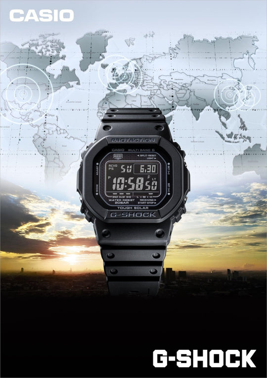 Casio G - Shock GW - 5000HS - 1JF Solar Radio Wave Watch Black - WAFUU JAPAN