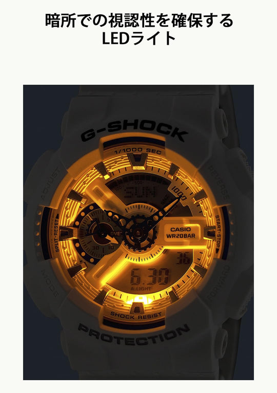 CASIO G - Shock Hidden Glow GA - 110HDS - 7AJF Men's Watch White - WAFUU JAPAN