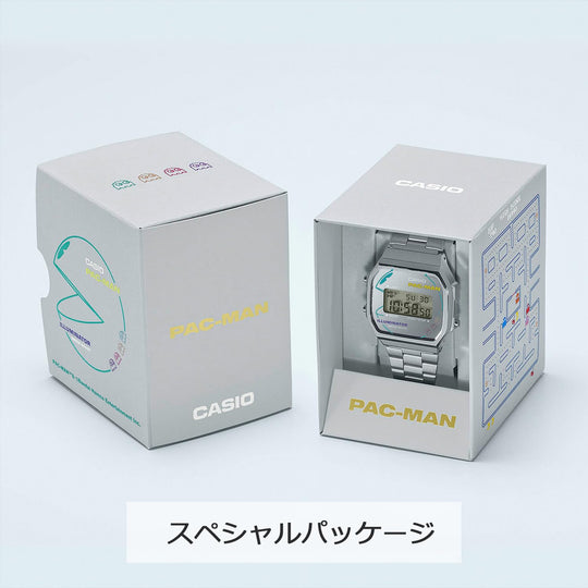 CASIO PAC - MAN Classic Digital Watch A168WEPC - 7AJR Made in Japan Silver Biomass Plastic - WAFUU JAPAN