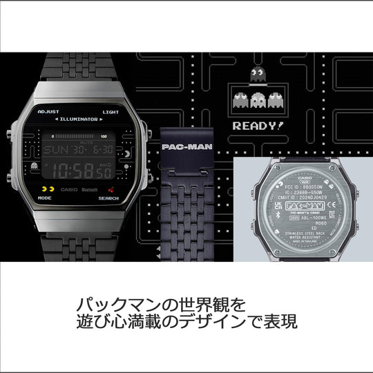 CASIO PAC - MAN Limited Edition Bluetooth Digital Watch ABL - 100WEPC - 1BJR Made in Japan Black - WAFUU JAPAN