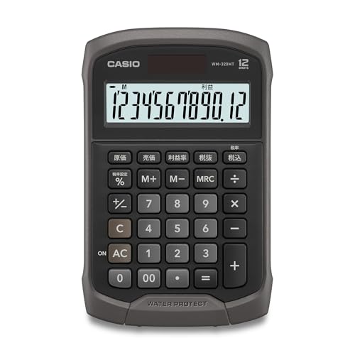 Casio Waterproof Dustproof Calculator Mini Just Type 12 - Digit WM320MTBK Black - WAFUU JAPAN
