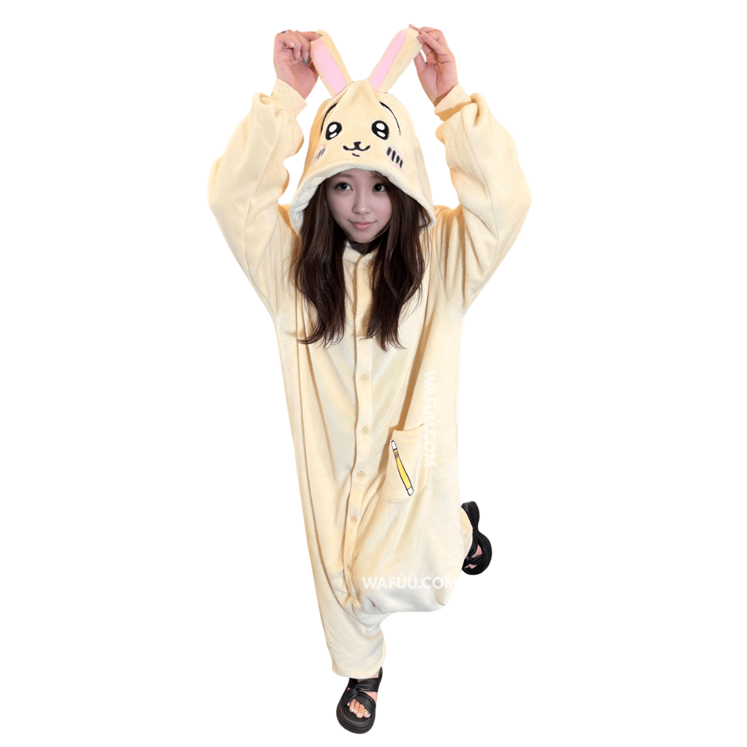 Chiikawa Fleece Rabbit Usagi Kigurumi Jumpsuit Halloween