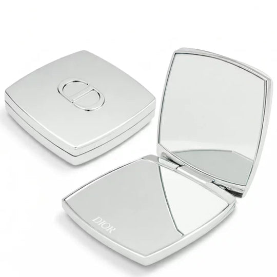 Christian Dior Silver Double Compact Mirror - WAFUU JAPAN