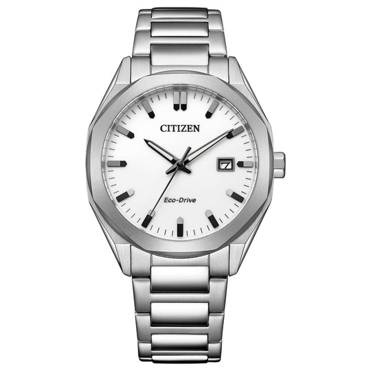 CITIZEN Eco - Drive Octagon Watch BM7620 - 83A Silver White Waterproof Men's - WAFUU JAPAN