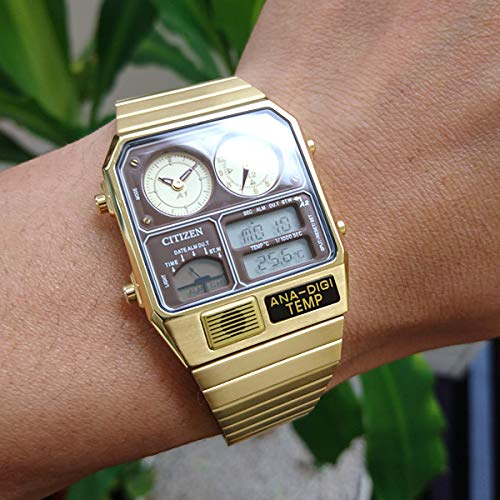 CITIZEN RECORD LABEL Ana - Digi Temp Reissue Watch Gold JG2103 - 72X - WAFUU JAPAN