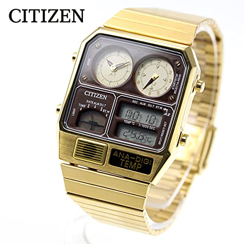 CITIZEN RECORD LABEL Ana - Digi Temp Reissue Watch Gold JG2103 - 72X - WAFUU JAPAN