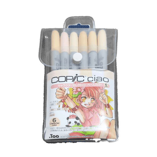 Copic Ciao 6 - pack Character Select 1 Base Color - WAFUU JAPAN