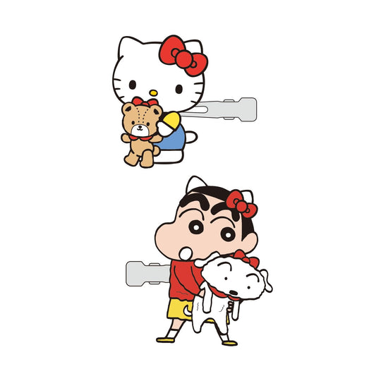 Crayon Shin - chan x Sanrio Characters Crayon Shin - chan Bangs Clip (Shin - chan/Hello Kitty) K1 - HP101 - WAFUU JAPAN