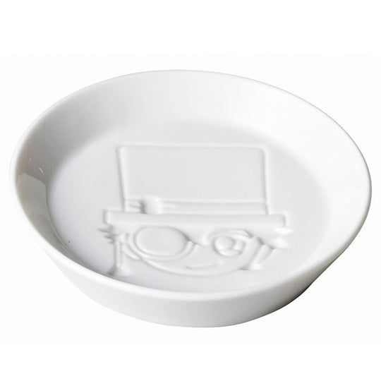 Detective Conan Soy Sauce Dish 8cm Kid Face 024149 White Made in Japan - WAFUU JAPAN