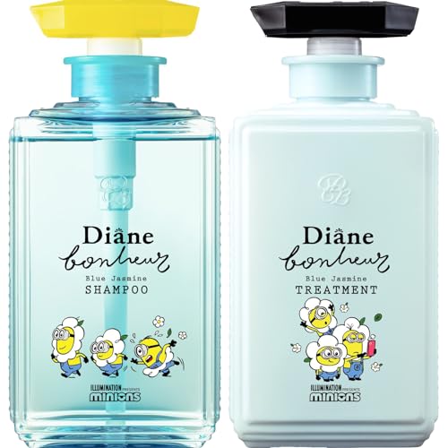 Diane Bonheur Minion Design Shampoo & Treatment Blue Jasmine Fragrance Shine 500ml - WAFUU JAPAN