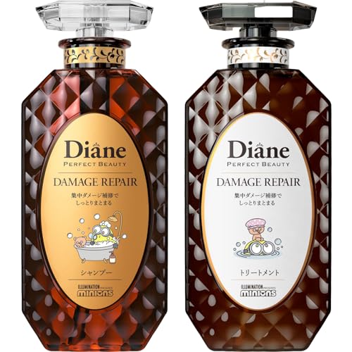 Diane Minion Design Shampoo & Treatment Damage Repair Floral & Berry Fragrance 450ml - WAFUU JAPAN